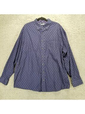 Panhandle Shirt Mens XL Blue Abstract Long Sleeve Button Up
